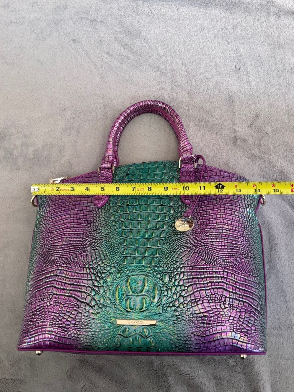 BRAHMIN Large Duxbury Hyacinth Ombre Mini Melbourne Leather Satchel Bag Purse - Picture 11 of 16